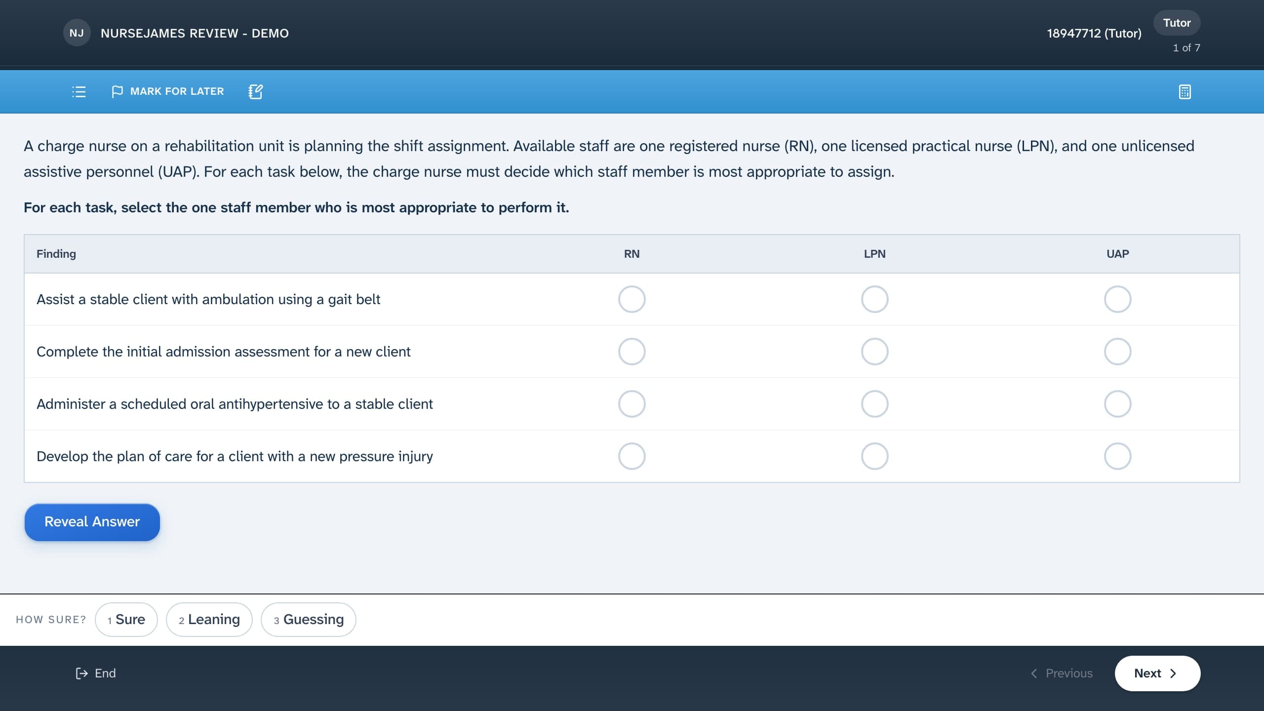 NurseJames NCLEX® clinical-judgment test player