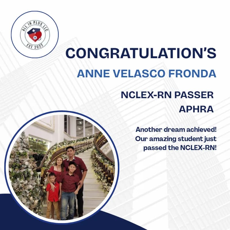 Anne Velasco Fronda, NCLEX-RN Passer