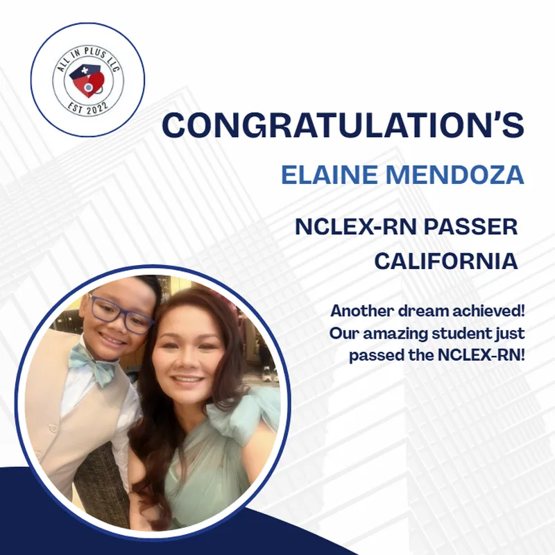 Elaine Mendoza, NCLEX-RN Passer