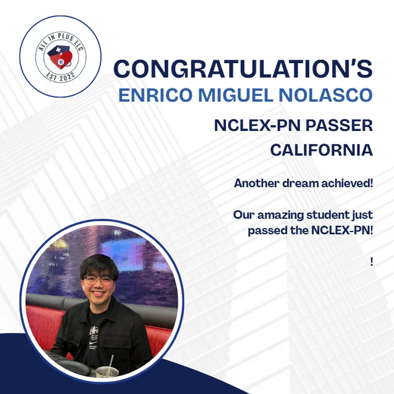 Enrico Miguel Nolasco, NCLEX-PN Passer