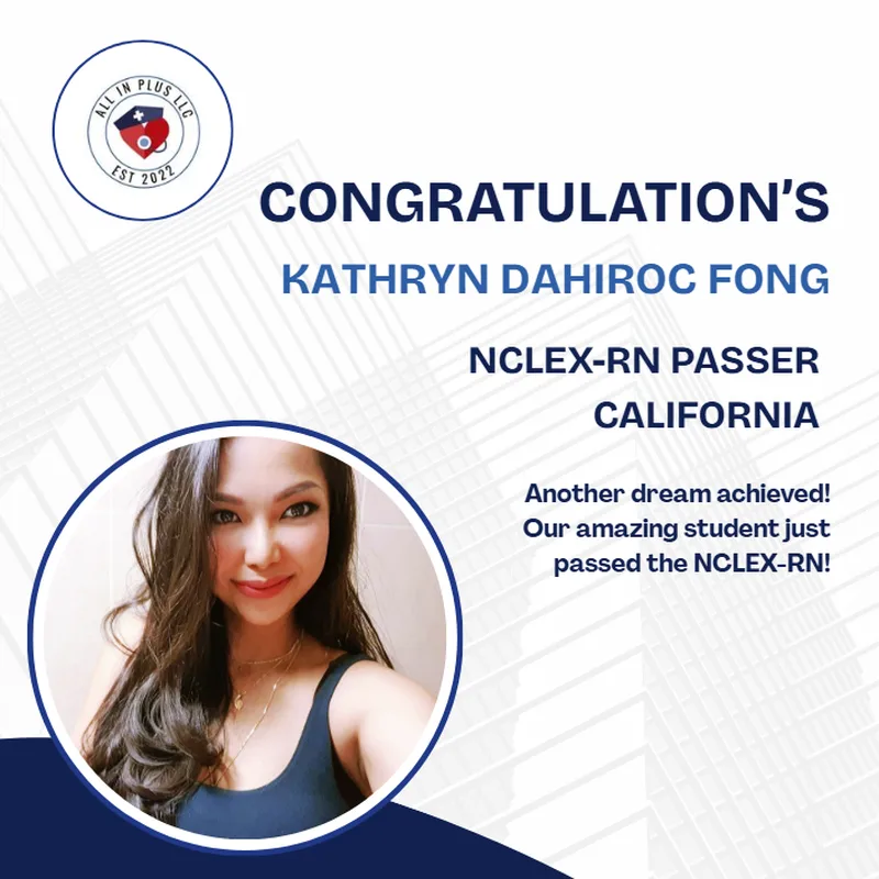 Kathryn Dahiroc Fong, NCLEX-RN Passer
