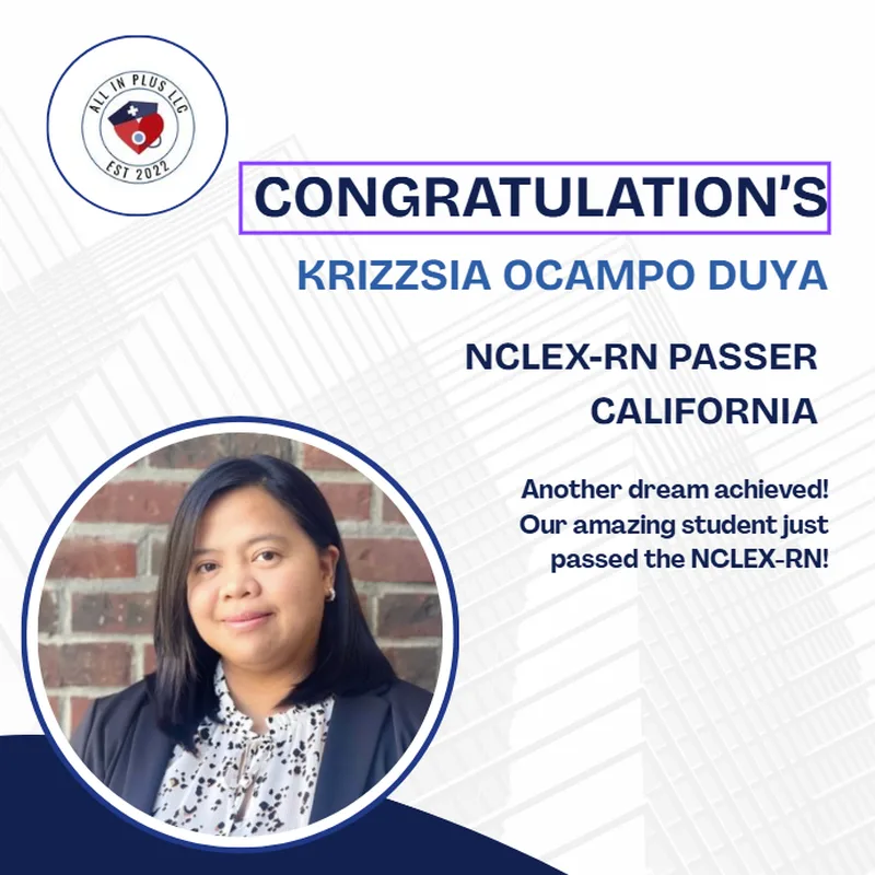 Krizzsia Ocampo Duya, NCLEX-RN Passer