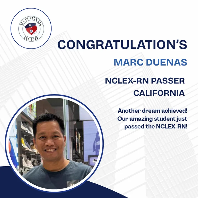 Marc Duenas, NCLEX-RN Passer