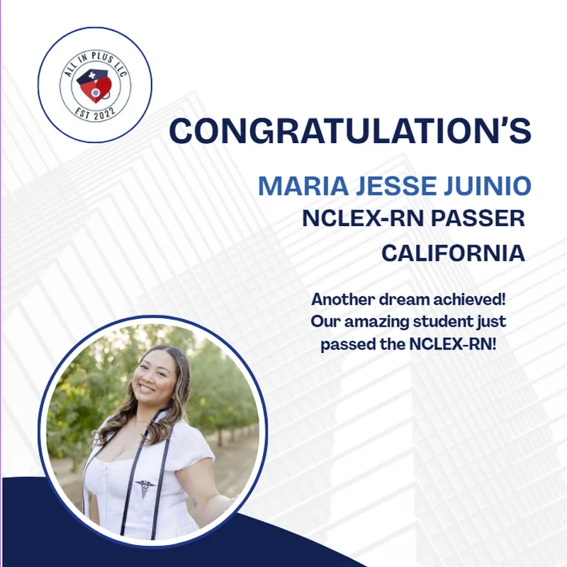 Maria Jesse Juinio, NCLEX-RN Passer