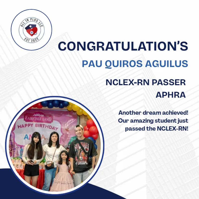 Pau Quiros Aguilus, NCLEX-RN Passer