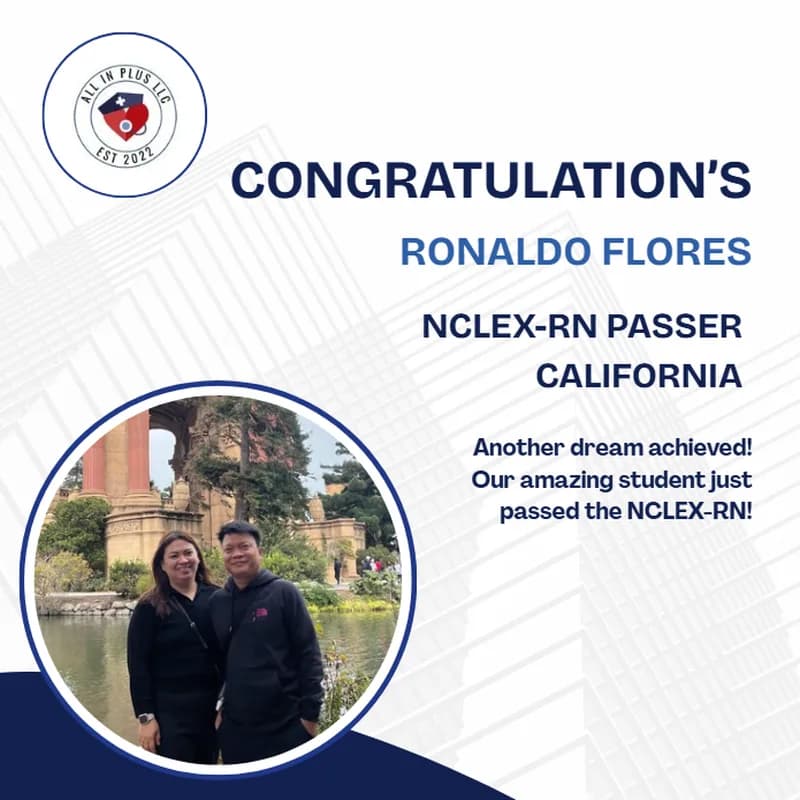 Ronaldo Flores, NCLEX-RN Passer