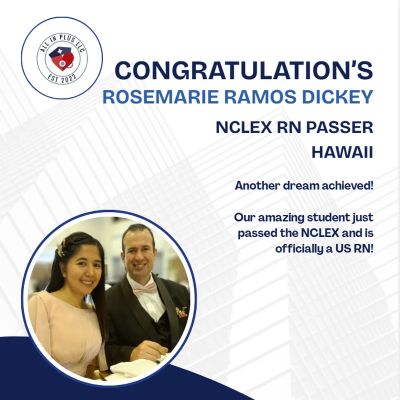 Rosemarie Ramos Dickie, NCLEX-RN Passer